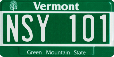 VT license plate NSY101