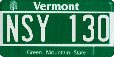 VT license plate NSY130