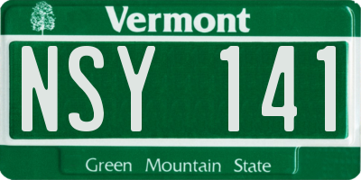VT license plate NSY141