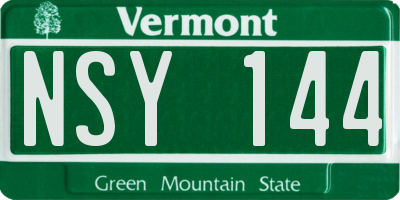 VT license plate NSY144