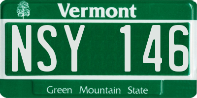 VT license plate NSY146