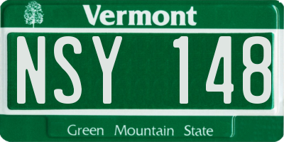 VT license plate NSY148