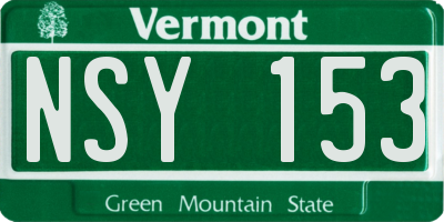 VT license plate NSY153