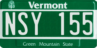 VT license plate NSY155