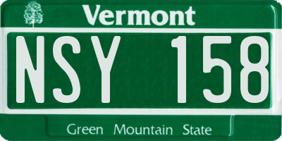VT license plate NSY158