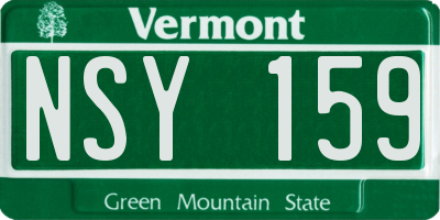 VT license plate NSY159
