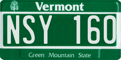VT license plate NSY160