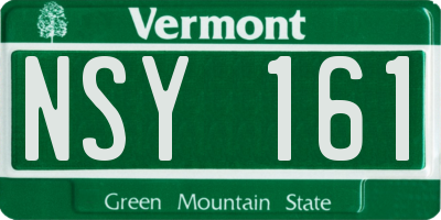VT license plate NSY161