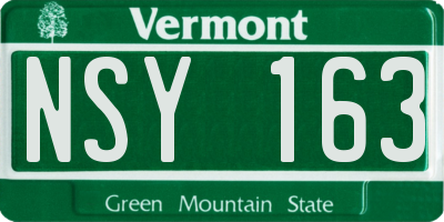 VT license plate NSY163