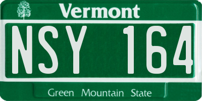 VT license plate NSY164