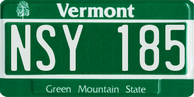 VT license plate NSY185