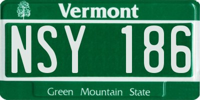 VT license plate NSY186