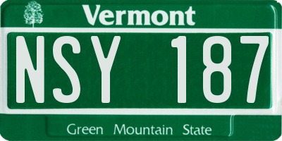 VT license plate NSY187