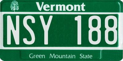 VT license plate NSY188
