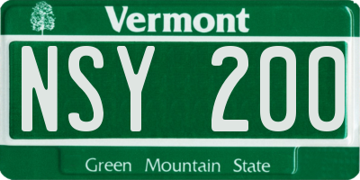 VT license plate NSY200