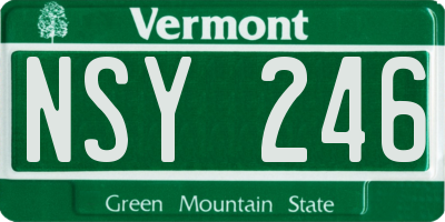 VT license plate NSY246
