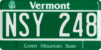 VT license plate NSY248