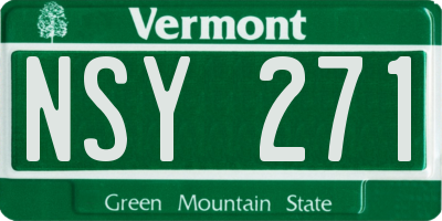 VT license plate NSY271