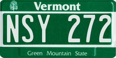 VT license plate NSY272