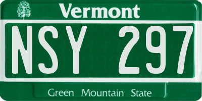 VT license plate NSY297