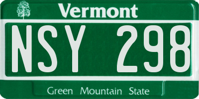 VT license plate NSY298