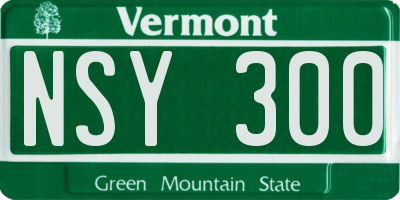 VT license plate NSY300