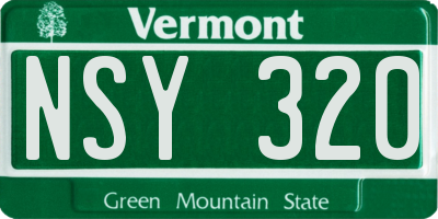 VT license plate NSY320