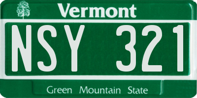 VT license plate NSY321