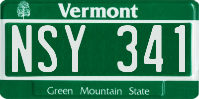 VT license plate NSY341
