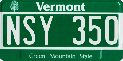 VT license plate NSY350