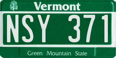 VT license plate NSY371