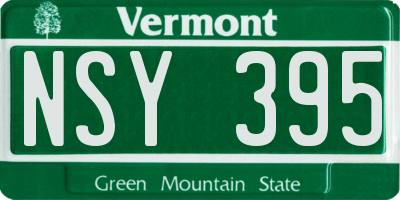 VT license plate NSY395