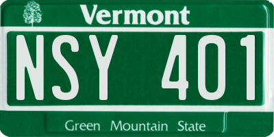 VT license plate NSY401