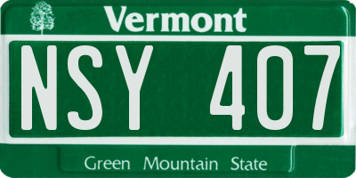 VT license plate NSY407