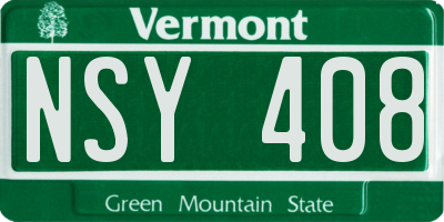 VT license plate NSY408