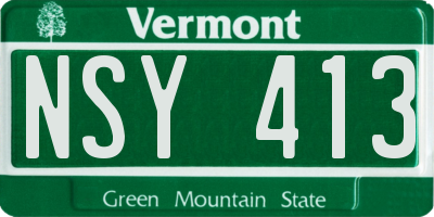 VT license plate NSY413