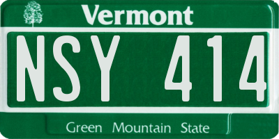 VT license plate NSY414