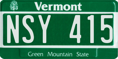 VT license plate NSY415