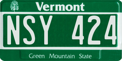 VT license plate NSY424