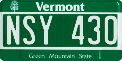 VT license plate NSY430