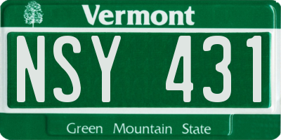VT license plate NSY431