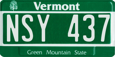 VT license plate NSY437