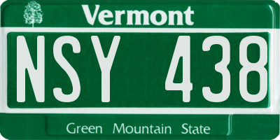 VT license plate NSY438