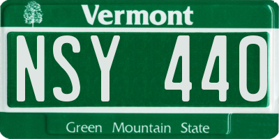 VT license plate NSY440