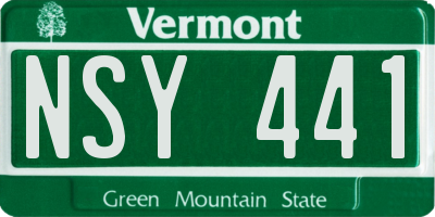 VT license plate NSY441