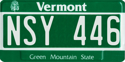 VT license plate NSY446