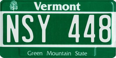 VT license plate NSY448