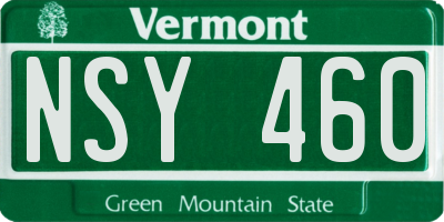 VT license plate NSY460