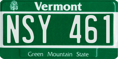 VT license plate NSY461