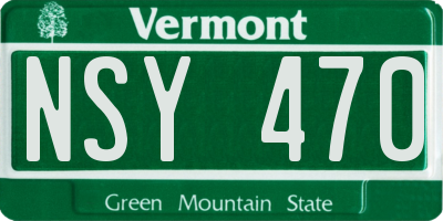 VT license plate NSY470
